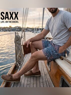 SAXX Oh Buoy 2 in 1 Shorts Volley 5” L Multicolor Lined Ballpark No Drawstring